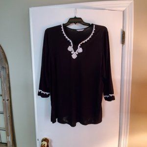 Black and white blouse